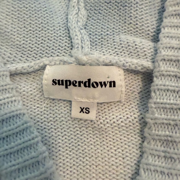 Superdown Tallie Hooded Sweater in Blue and White Size XS Women's - Picture 6 of 7